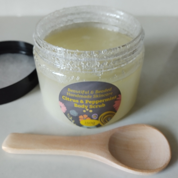 Handmade Natural Citrus & Peppermint Body Scrub - exfoliates and moisturises - Picture 3 of 4